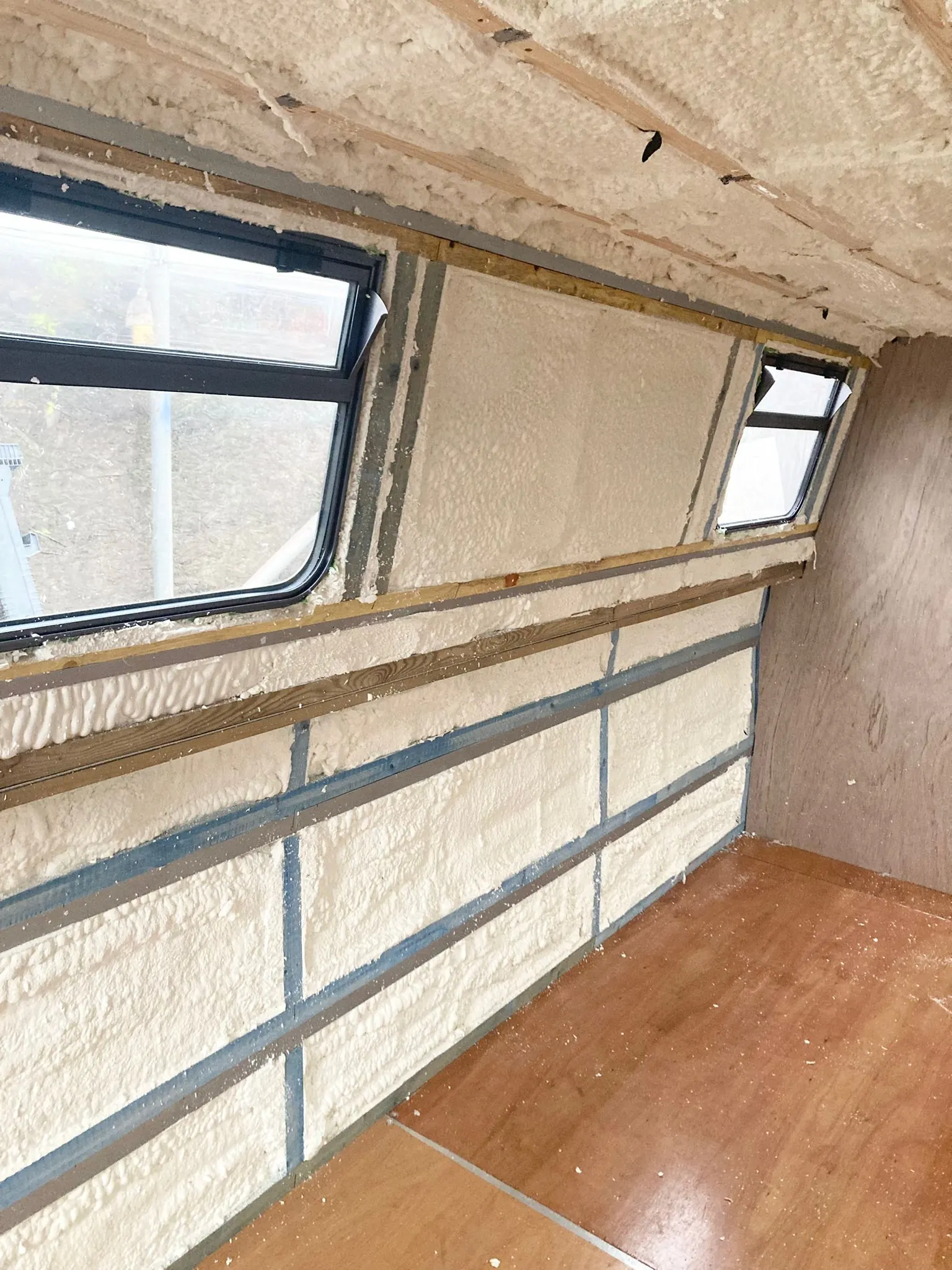 Spray foam insulation applied to marine structures — real Duratite Group project