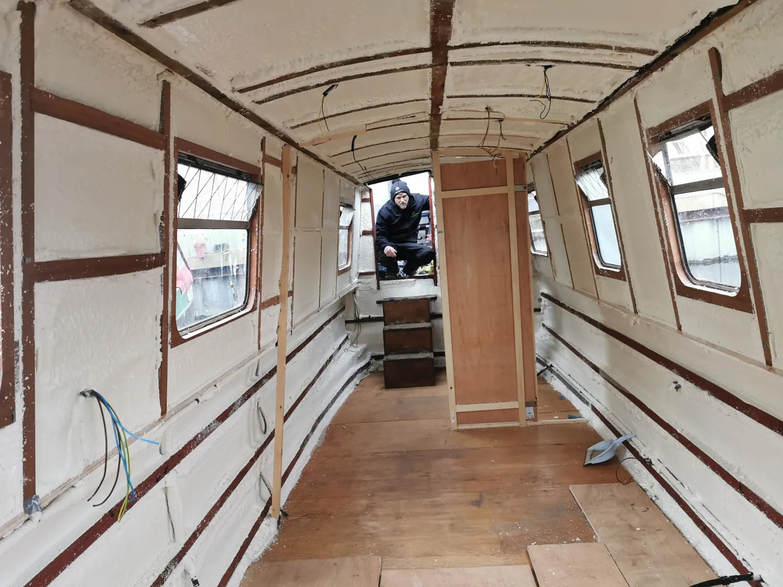 Spray foam insulation applied to marine structures — real Duratite Group project