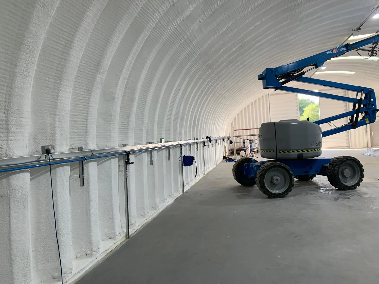 Spray foam insulation applied to grain stores — real Duratite Group project