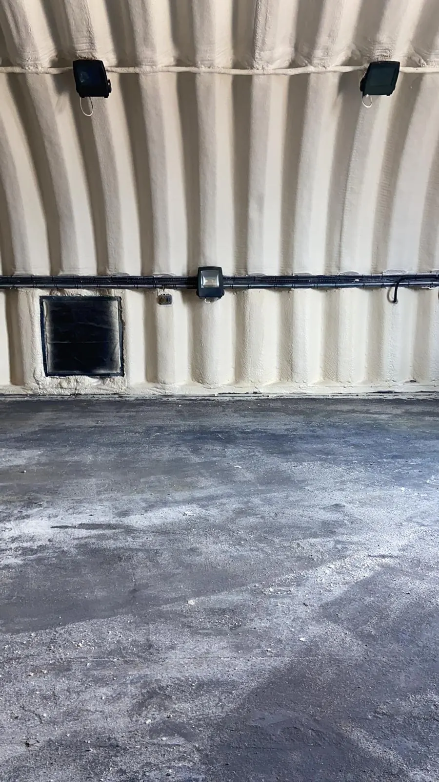 Spray foam insulation applied to grain stores — real Duratite Group project
